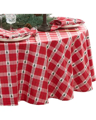 ELRENE HOME FASHIONS ELRENE HOME FASHIONS SHERWOOD TREE DOBBY COTTON RECTANGLE TABLECLOTH -ROUND