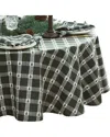 Elrene Home Fashions Sherwood Tree Dobby Cotton Rectangle Tablecloth -round In Green