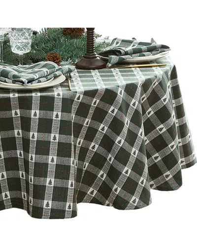 ELRENE HOME FASHIONS ELRENE HOME FASHIONS SHERWOOD TREE DOBBY COTTON RECTANGLE TABLECLOTH -ROUND