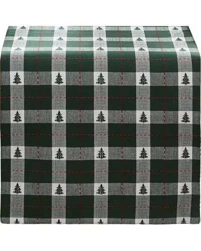 ELRENE HOME FASHIONS ELRENE HOME FASHIONS SHERWOOD TREE DOBBY COTTON TABLE RUNNER