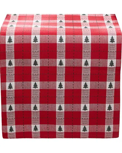 ELRENE HOME FASHIONS ELRENE HOME FASHIONS SHERWOOD TREE DOBBY COTTON TABLE RUNNER