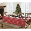 Elrene Home Fashions Shimmering Plaid Tablecloth In Red