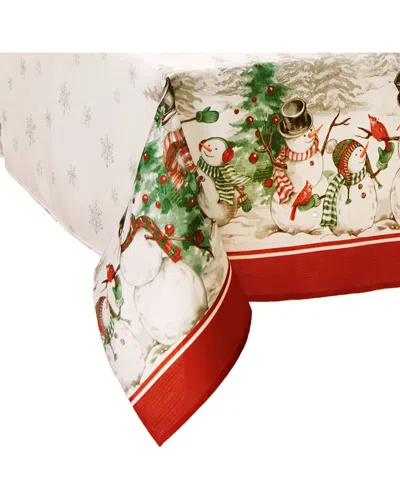 Elrene Home Fashions Snowman Winterland Holiday Snowflake Rectangle Tablecloth In Neutral