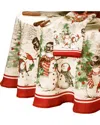 Elrene Home Fashions Snowman Winterland Holiday Snowflake Round Tablecloth In Multi