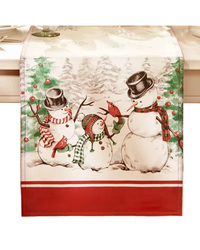 ELRENE HOME FASHIONS ELRENE HOME FASHIONS SNOWMAN WINTERLAND HOLIDAY SNOWFLAKE TABLE RUNNER