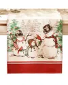 Elrene Home Fashions Snowman Winterland Holiday Snowflake Table Runner In Red