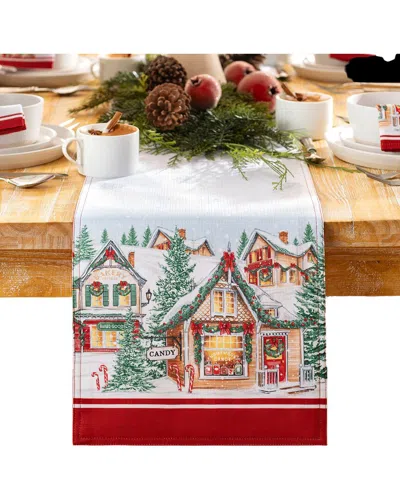 ELRENE HOME FASHIONS ELRENE HOME FASHIONS STORYBOOK CHRISTMAS VILLAGE HOLIDAY TABLE RUNNER