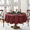 Elrene Home Fashions Stowe Tartan Holiday Plaid Oval/round Tablecloths In Red