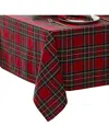 Elrene Home Fashions Stowe Tartan Holiday Plaid Rectangle Tablecloth In Red