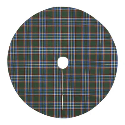 Elrene Home Fashions Stowe Tartan Plaid Christmas Tree Skirt In Blue
