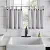 Elrene Home Fashions Tucker Ticking Stripe Window Tier Pair, 24 X 30 In Gray