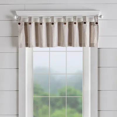 Elrene Home Fashions Tucker Ticking Stripe Window Valance, 15 X 60 In Linen