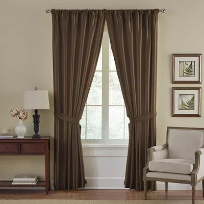 Elrene Home Fashions Versaille Rod Pocket Light-filtering Single Curtain Panel In Brown