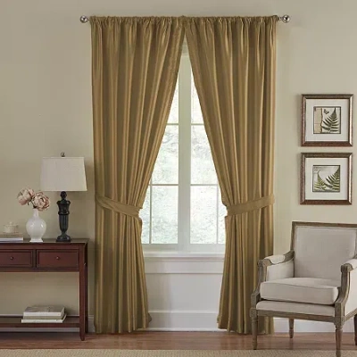Elrene Home Fashions Versaille Rod Pocket Light-filtering Single Curtain Panel In Yellow