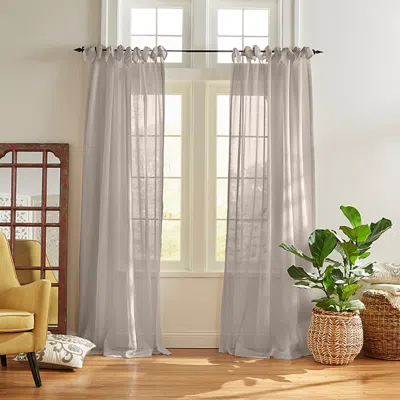 Elrene Home Fashions Vienna Tie-top Sheer Curtain Panel, 52 X 84