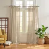Elrene Home Fashions Vienna Tie-top Sheer Curtain Panel, 52 X 84 In Beige