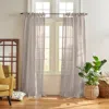 Elrene Home Fashions Vienna Tie-top Sheer Curtain Panel, 52 X 95 In Gray