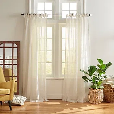 Elrene Home Fashions Vienna Tie-top Sheer Curtain Panel, 52 X 95 In Off-white