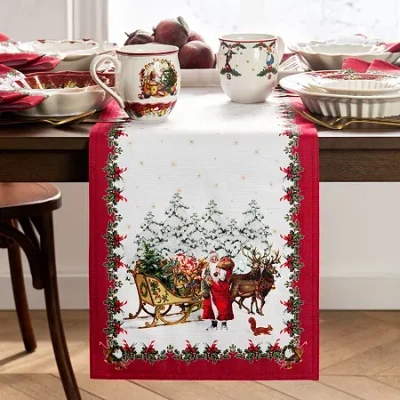 Elrene Home Fashions Villeroy & Boch Toy's Fantasy Engineered Table Runner In Red
