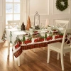 Elrene Home Fashions Vintage Christmas Tablecloth In Red