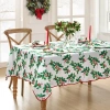 Elrene Home Fashions Vintage Holly Scallop Border Rectangle Tablecloth In Red