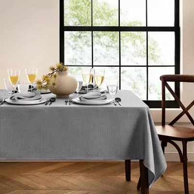 Elrene Home Fashions Water & Stain Resistant Laurel Tablecloth In Gray