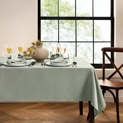 Elrene Home Fashions Water & Stain Resistant Laurel Tablecloth In Green