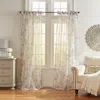 Elrene Home Fashions Westport Floral Tie-top Sheer Curtain Panel, 52 X 84