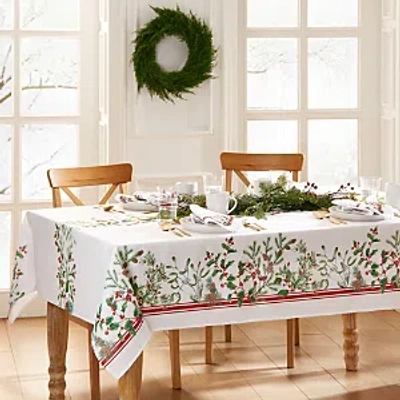 Elrene Home Fashions Winter Holiday Berry Fabric Tablecloth, 102 X 60 In Multi