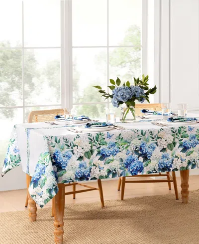 Elrene Hydrangea Bloom Floral Double Border Rectangle Tablecloth, 60" X 144" In Multi