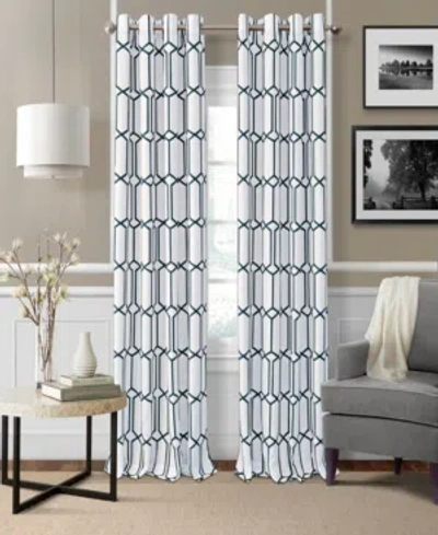 Elrene Kaiden Blackout Linen 52" X 84" Window Panel In Indigo