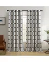 Elrene Kaiden Geometric Room Darkening Window Curtain In Black