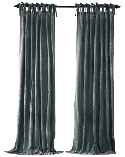 Elrene Korena Tie-top Crushed Velvet Window Curtain In Green