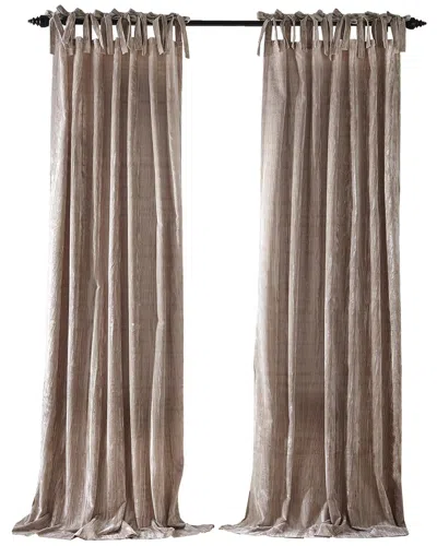 Elrene Korena Tie-top Crushed Velvet Window Curtain In Neutral