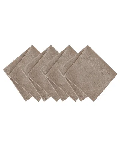 Elrene Continental Solid Texture Water And Stain Resistant Napkins 17 X 17, Set/4 In Taupe