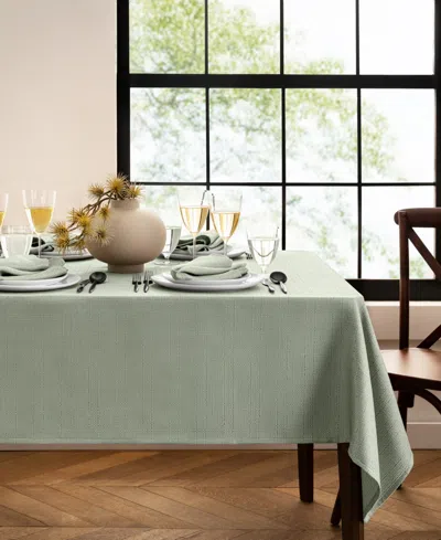 Elrene Laurel Solid Texture Water And Stain Resistant Tablecloth, 52" X 70" In Sage