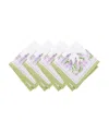 Elrene Lilac Garden Floral Dinner Napkins, 17" X 17" In Multi