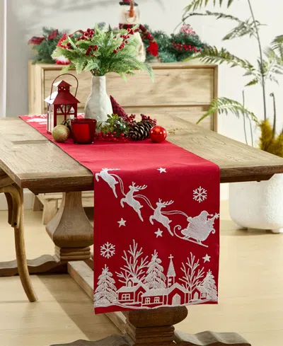 Elrene Magical Flight With Bells Fabric Table Runner, 14" X 70" In Red