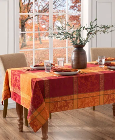 Elrene Maplewood Jacquard Harvest Cotton Rectangle Tablecloth, 52" X 70" In Multi