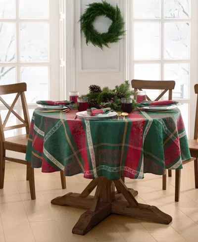 Elrene Merry And Festive Jacquard Tablecloth, 70" X 70" In Multi