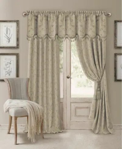 Elrene Mia Jacquard 52" X 95" Blackout Curtain Panel In Natural