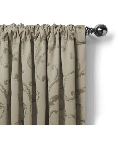 Elrene Mia Jacquard Scroll Blackout Window Curtain In Green