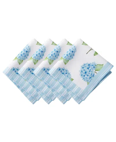 Elrene Nantucket Hydrangea Garden Napkins, Set Of 4 In Blue