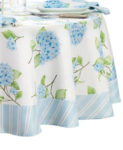 Elrene Nantucket Hydrangea Garden Round Tablecloth, 70" Round In Blue