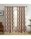 Elrene Navara Medallion Room Darkening Window Curtain In Red