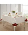 Elrene Poinsettia Cutwork Fabric Tablecloth, 60" X 120" In White