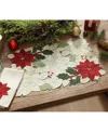 Elrene Poinsettia Cutwork Rectangle Fabric Placemat, 13" X 19" In White