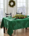 Elrene Poinsettia Elegance Damask Collection In Green