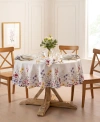 ELRENE POPPY WILDFLOWER BORDER ROUND TABLECLOTH 70" ROUND