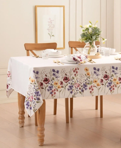 Elrene Poppy Wildflower Border Tablecloth 60" X 144" In Multi